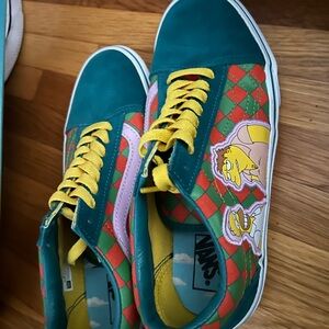 Vans the Simpsons colab moe green shoes with box as is condition size women 8
